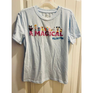 Disney Girls Magical 100 Years T-Shirt Light Blue Size 10/12